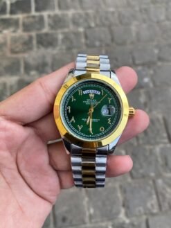 ROLEX ARABIC  ( GOLD SILVER & GREEN ) WITH OG BOX