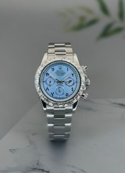 ROLEX ARABIC ( SILVER & SKY BLUE DIAL ) (OG BOX)