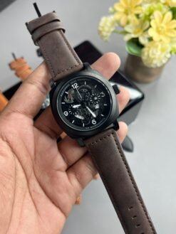 Panerai premium quality watch(black dial & dark brown belt)