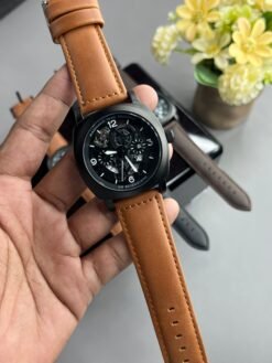 PANERAI PREMIUM QUALITY WATCH (BLACK DIAL & BROWN BELT)